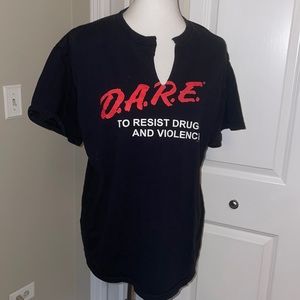 D. A. R. E V Cut Black T Shirt